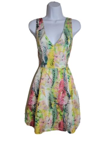 Ina women's tropical print fit and flare sleevless dress / size M / PRE-OWNED  - Picture 1 of 14