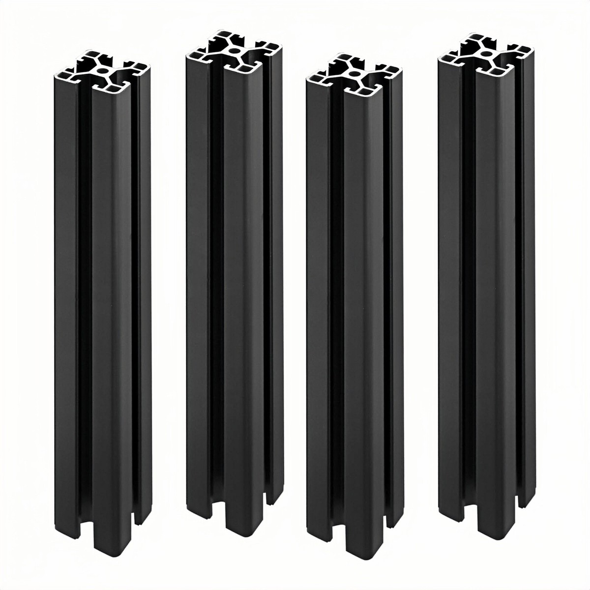 NETRCRHOM 4040 Aluminiumprofil – T-Schlitz, 49,6 Cm, Eloxiert Schwarz, 10 Stück