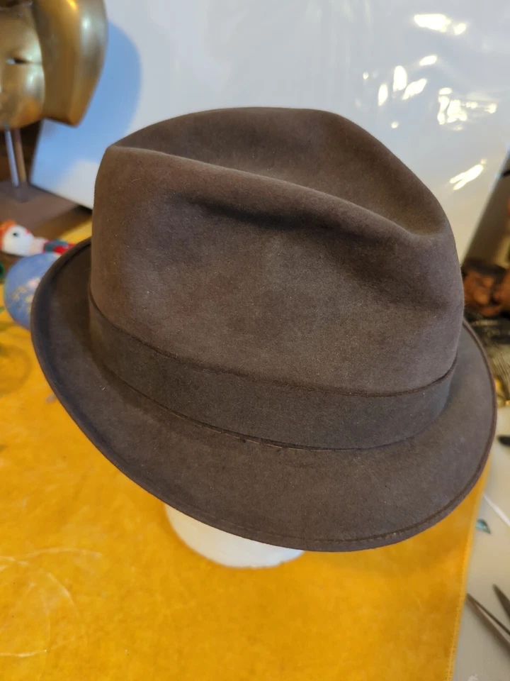 复古 60 年代 Setson Fedora 7 棕色 Weekender  — 第 2/4 张图片
