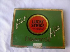 WW2/POST US BOITE DE CIGARETTES VIDE MÈTAL AMÈRICAINE " LUCKY STRIKE " 2