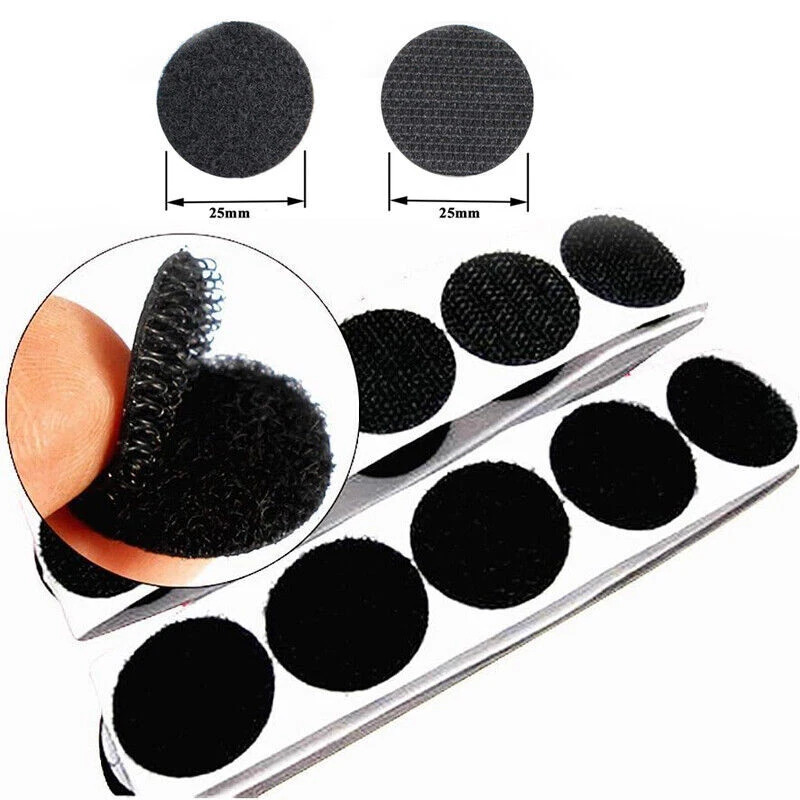 Hook & Loop Sticky Self Adhesive Round Dots 10,15,20,25,30mm Clear, White,Black - Image 4 of 4