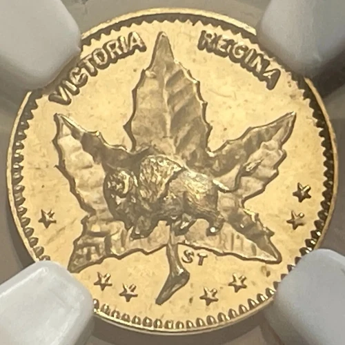 1898 DATED CANADA 1/2 D X-11 GOLD FANTASY NGC MS 65