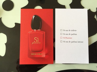 1 scented card Si Passionne by Giorgio Armani