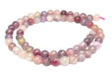 😏 Turmalin rosa-lavendel Kugeln 6 mm Edelsteinperlen Strang für Mala, Kette +😉