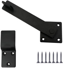 Flip Latch Barn Door Fence Gate Latch Lock, 5.5" Heavy Duty Iron, Matte Black