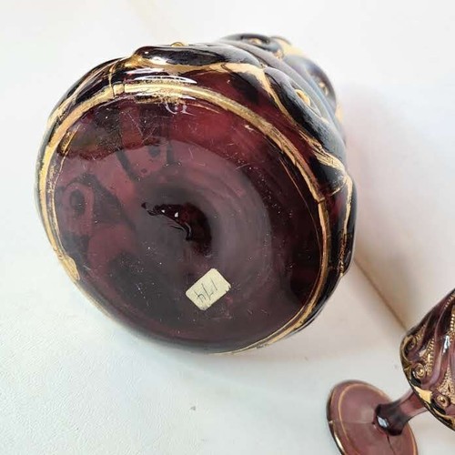 Jarra de vidrio arte amatista victoriano S repetición Dugan C 1900 y una cordial - Imagen 13 de 16