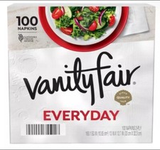 Vanity Fair Everyday Paper Napkins, 100 Count, Disposable Napkins Made Soft And
