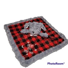 Baby Starters Baby Lovey Security Blanket Rattle Gray Dog Dream Big Little One