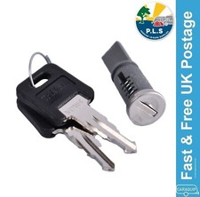 West Alloy WD Replacement Door Lock Barrel 18mm Tag & 2 Keys Caravan Motorhome