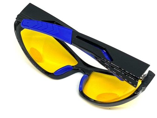 Biker Wrap Sports Safety SUN GLASSES Eyewear Night Driving Riding Yellow HD Lens - Picture 6 of 6