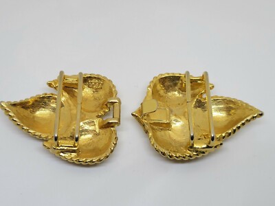 Vintage Mimi Di N Paisley Gold Tone Belt Buckle Signed 1985  display picture 2