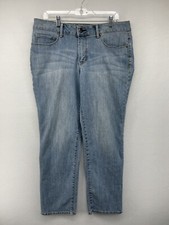 FADED GLORY WOMENS PANTS BLUE SIZE 16 DENIM JEANS STRAIGHT LEG CASUAL