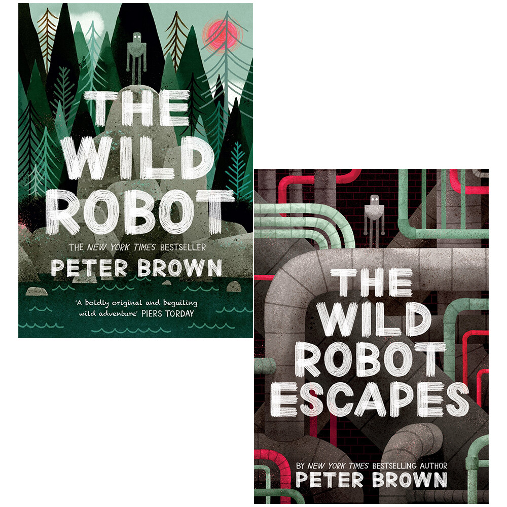 Wild Robot Series 2 Books Collection Set by Peter Brown Wild Robot, Wild Rob NEW