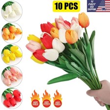 10PCS Multicolor Tulips Artificial Flowers Fake Tulips Bulk Home Wedding Decorat