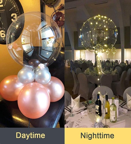 LED Balloons WARM LIGHT UP Clear LED Bobo ballons Wedding CHRISTMAS Birthday - Picture 3 of 7
