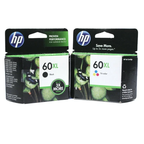 2PK Genuine HP 60XL Ink Cartridge for DeskJet D2530 D2545 F4440 F4580 EXP DATE - product listing photo