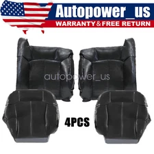Driver & Passenger Leather Seat Cover Dark Gray FITS 1999-2002 GMC Sierra 1500