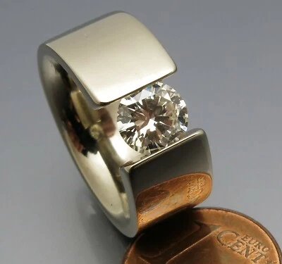 REIF-DESIGN - FEINER EINCARÄTER BRILLANT SPANNRING - 950 PLATIN - SCHWER - Bild 1 von 4