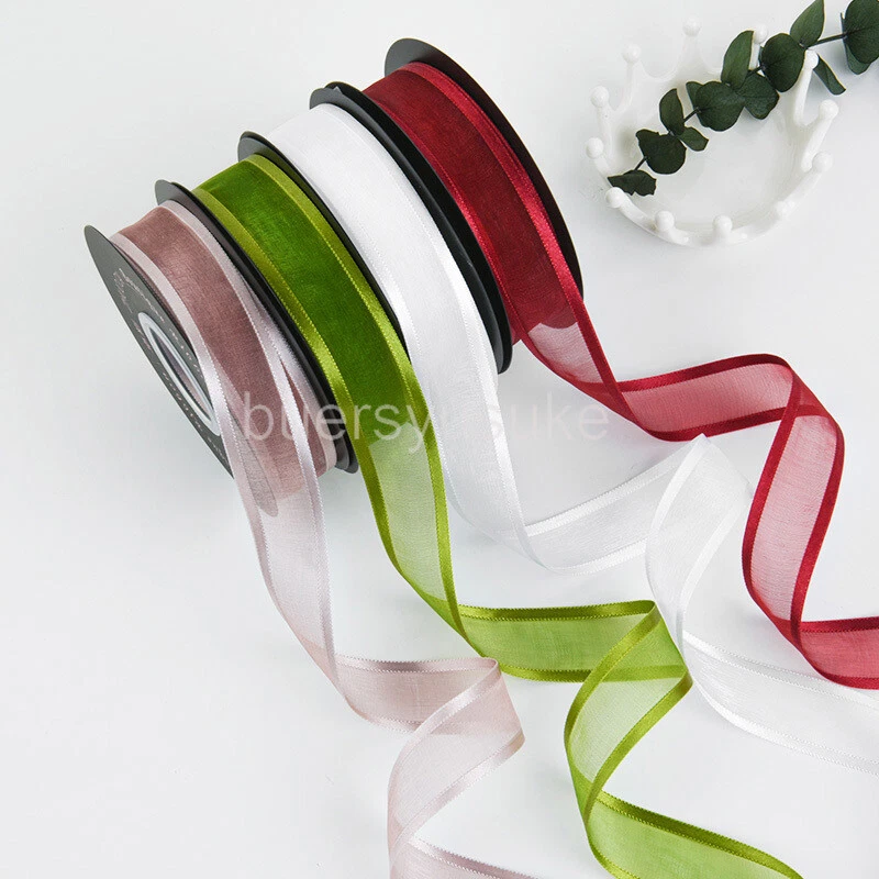 25Yds Reel Wide Satin Edge Sheer Organza Ribbon Chiffon - 1cm 1.5cm 2.5cm 4cm W - Image 4 of 4