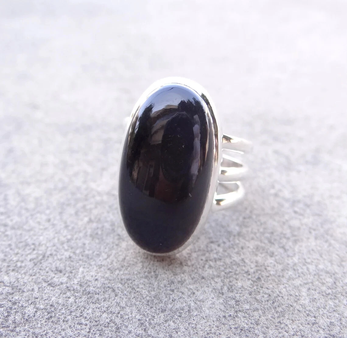 Natural Black Onyx Ring 925 Sterling Silver Handmade Ring Gift All Sizes 3 to 14