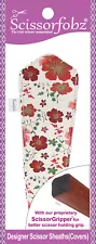 SCISSORFOBZ Designer Scissors Sheath Cover Single large Red Floral Garden