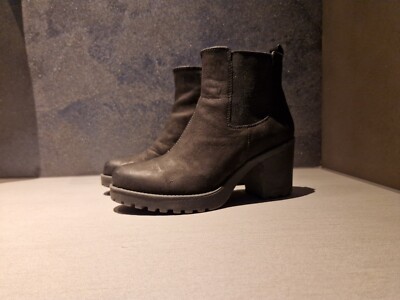 Vagabond Boots Pumps Stiefeletten Velour Leder Leather Absatz Plateau Schwarz 39