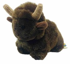 DAKIN Mini Buffalo Plush Toy 5  Brown Stuffed Animal Bison w/ Horns 1983 VINTAGE
