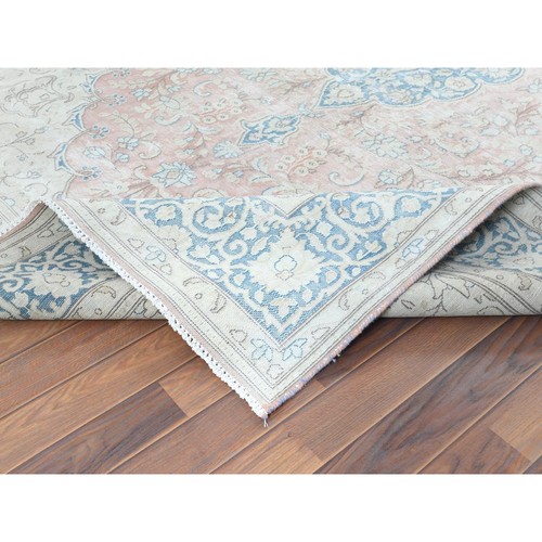 "Alfombra Karman farsiana vintage de lana anudada a mano roja de 7'x10'4"" R61719" usada - Imagen 7 de 12