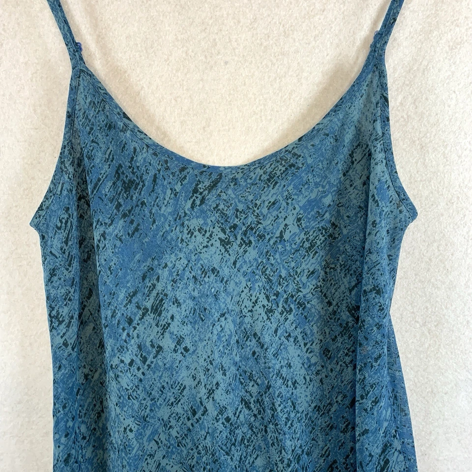 Camiseta sin mangas túnica Fairy Grunge para mujer talla M turquesa gasa tiras abstracto fluido Foto 2 de 4