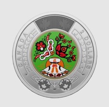 Uncirculated Coloured 2023 Canada Toonie $2 Coin National Indigenous Peoples Day