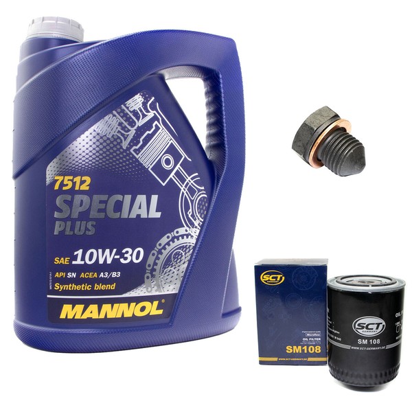 MotoröL ÖLfilter SM108 10W30 5 Liter + ÖLablassschraube FüR Audi A6 A4 VW Polo-image