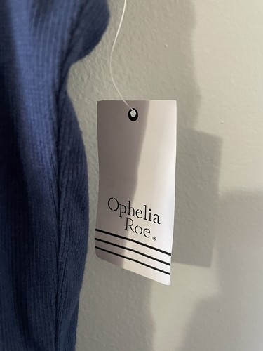 Ophelia Roe Women’s Plus 3X V Neck Navy Blue Butterfly Sleeves NEW - Picture 2 of 8