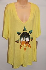 NWT Miken Swim Swimsuit Bikini Cover Up Dress Tunic Size L Ginger Aloha