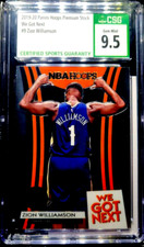 2019-20 Hoops Premium Stock Zion Williamson We Got Next Holo Prizm CSG 9.5 MINT