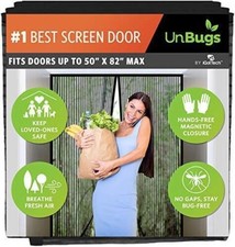 UnBugs Magnetic Screen Door - Keep Bugs Out, Breeze in - Self-Seal Magnets,62x82