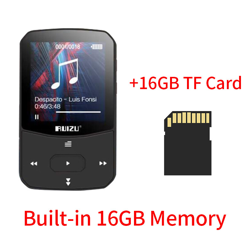 RUIZU X52 Sport Bluetooth MP3 Player Portable Clip Mini Walkman With