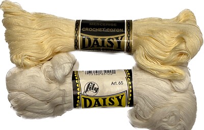 New Vintage: LILY DAISY Mercerized Crochet Cotton #20, 400 yds: cream or white