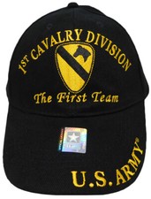 NEW United States U.S. Army 1st Cavalry cap hat. Black. 100 COTTON