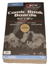 Pack of 100 BCW Modern Comic Book Acid Free Backer Boards 6 5/8 x 10 1/2 backing