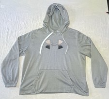 Under Armour UA Womens Fleece Logo Hoodie Gray XL Excellent
