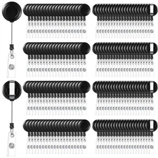 500 Pcs Retractable Badge Reels Bulk, Black Retractable Badge Clip ID Holder ...