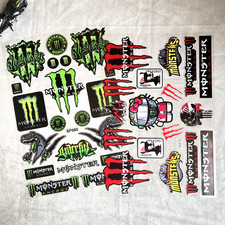 2 Whole Sheets MONSTER ENERGY Motorbike Cars Helmet Waterproof UV Stickers