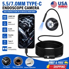 USB C Endoscope Camera 5.5/7mm 6 LED Borescope Inspection Camera for Android PC