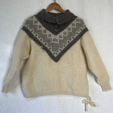 Vintage Alafoss Icewool Iceland Nordic Wool Sweater Fair Isle Women Size Small S