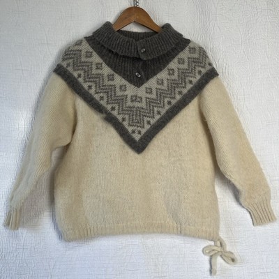 Vintage Alafoss Icewool Iceland Nordic Wool Sweater Fair Isle Women Size Small S
