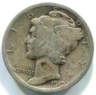 1919 SILVER MERCURY DIME !! Better Date !!