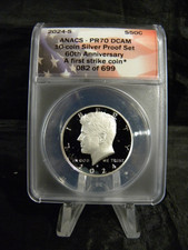 2024 S Silver Proof Kennedy Half  ANACS PR70 DCAM First Strike 10 Coin Silver