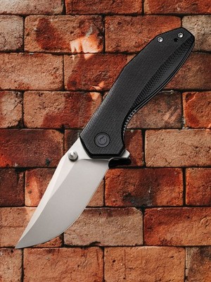 CIVIVI ODD 22 FLIPPER KNIFE LINERLOCK BLACK G10 14C28N STAINLESS STEEL C21032-1