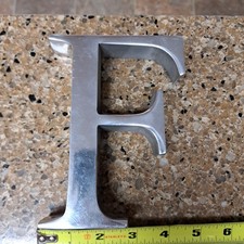 Large 6" Metal Letter F Cast Aluminum Dimensional Industrial Alphabet Wall Decor
