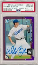 2015 Bowman Chrome Purple Refractor Auto Walker Buehler PSA 10 Gem Mt Dodgers RC